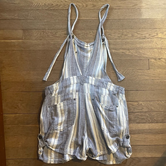 Free People Chambray Combo Overalls - Picture 4 of 8